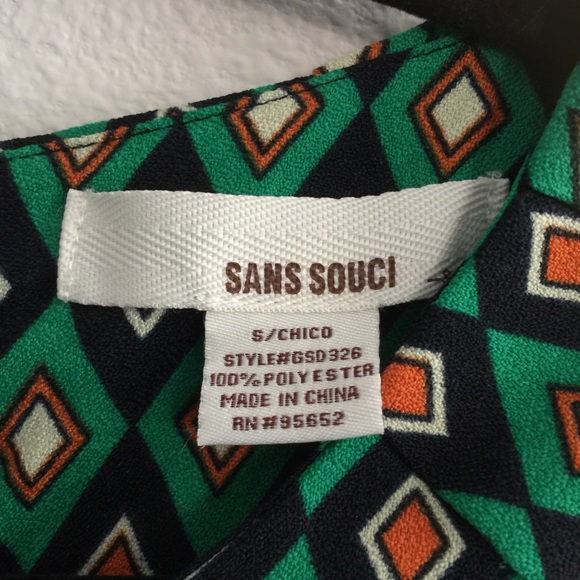 Sans Souci green geometric dress - Picture 4 of 5